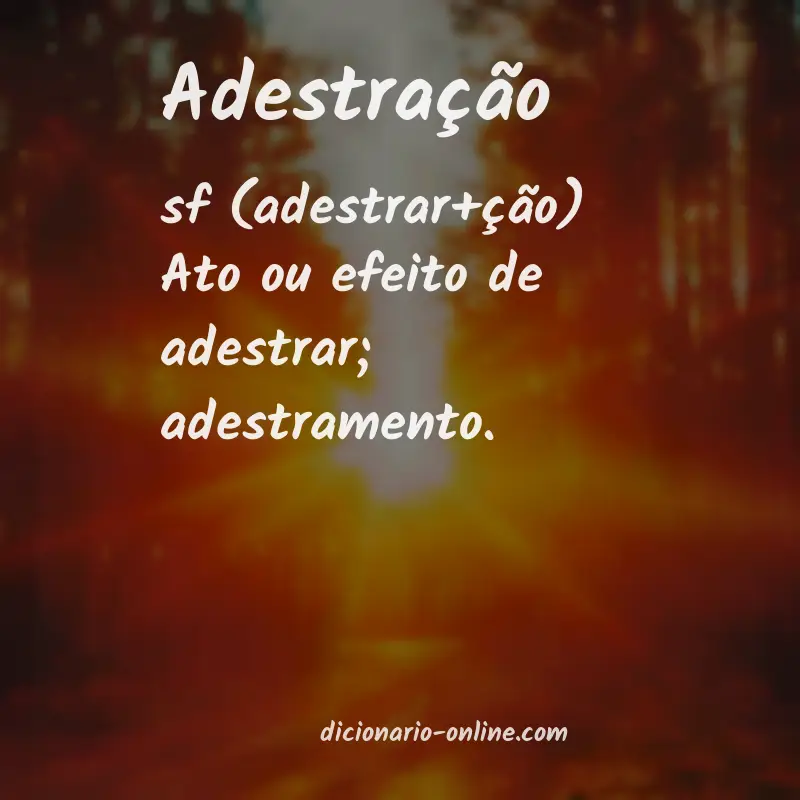 Significado de adestração