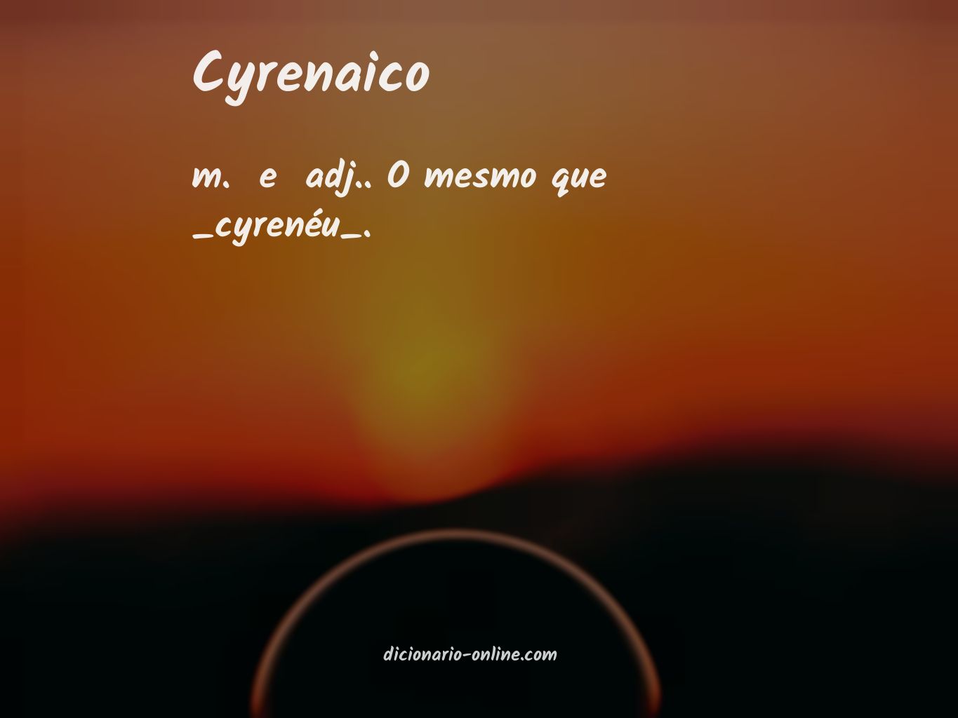 Significado de cyrenaico