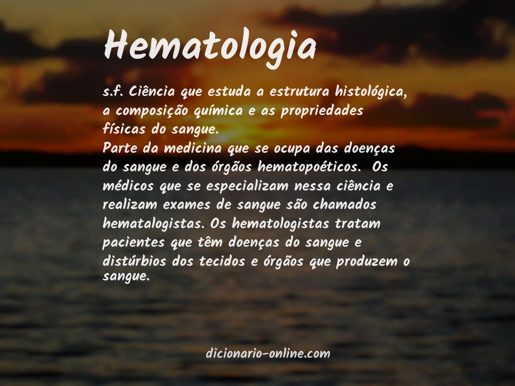 Significado de hematologia