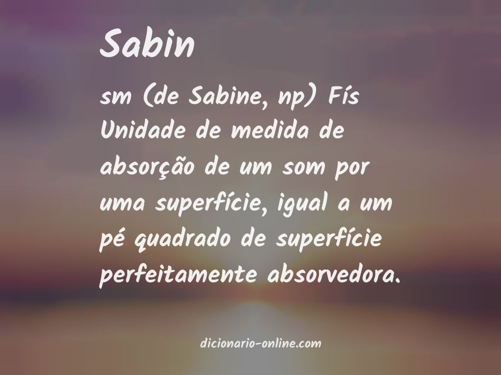 Significado de sabin