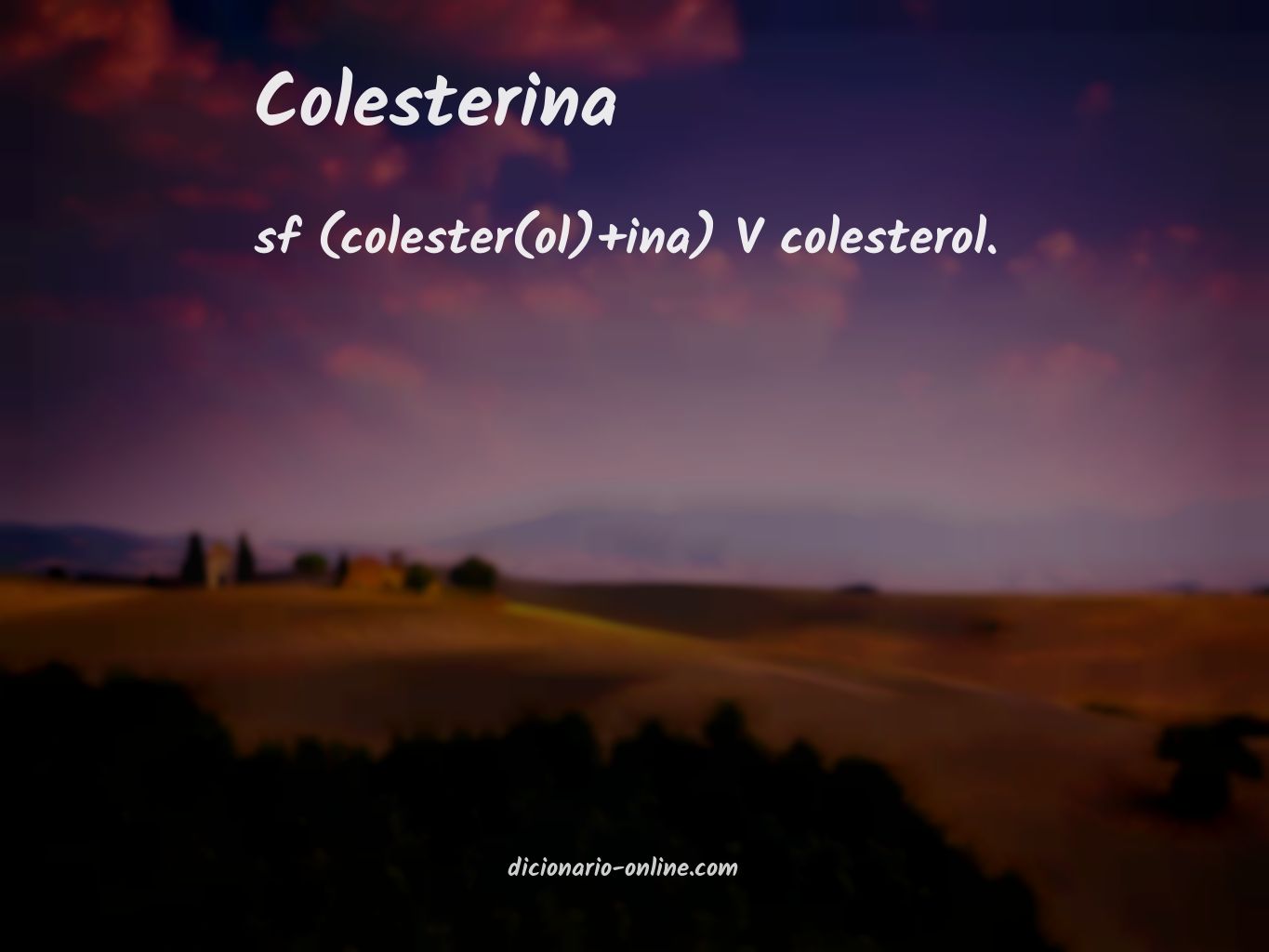 Significado de colesterina