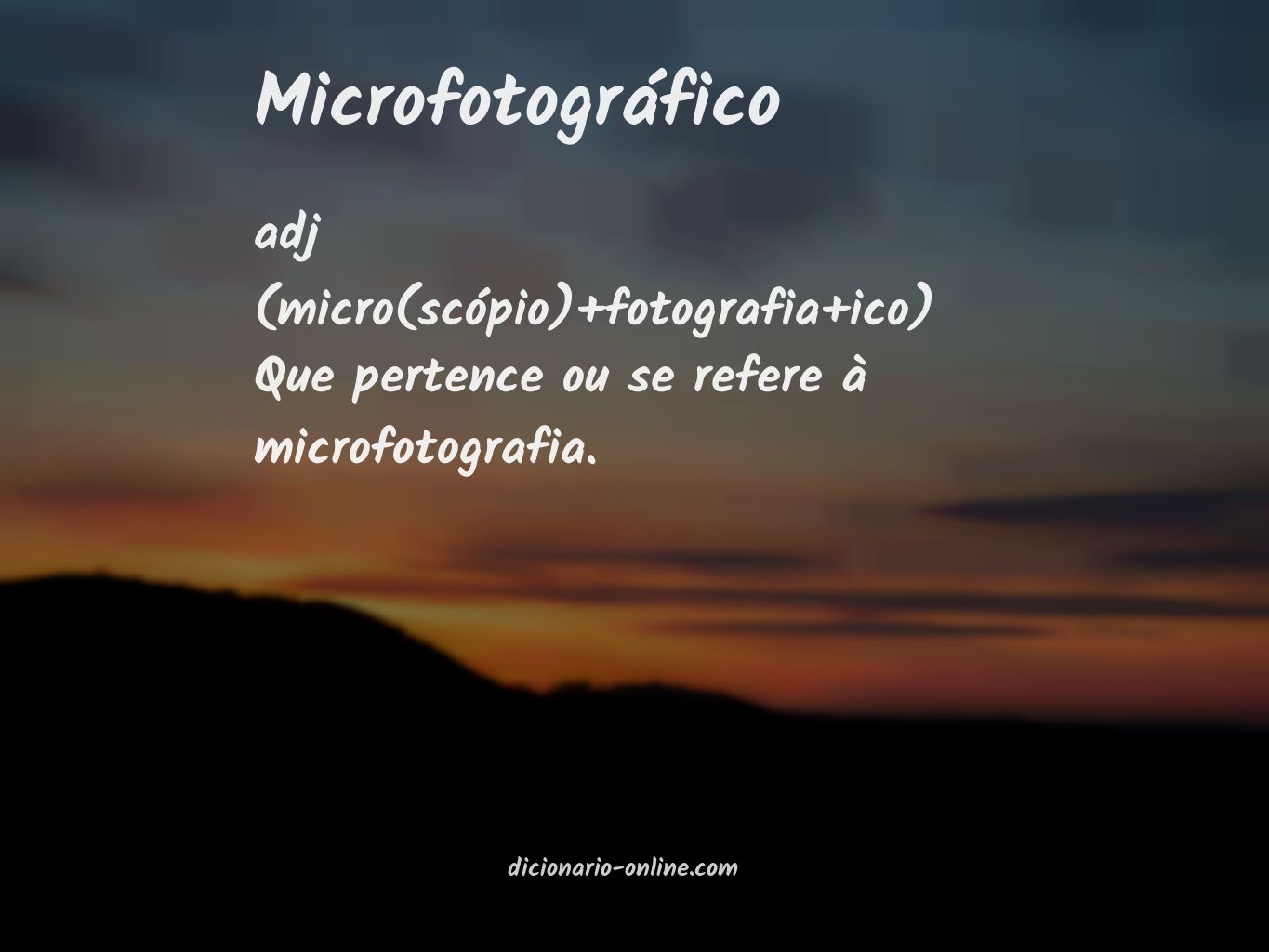 Significado de microfotográfico