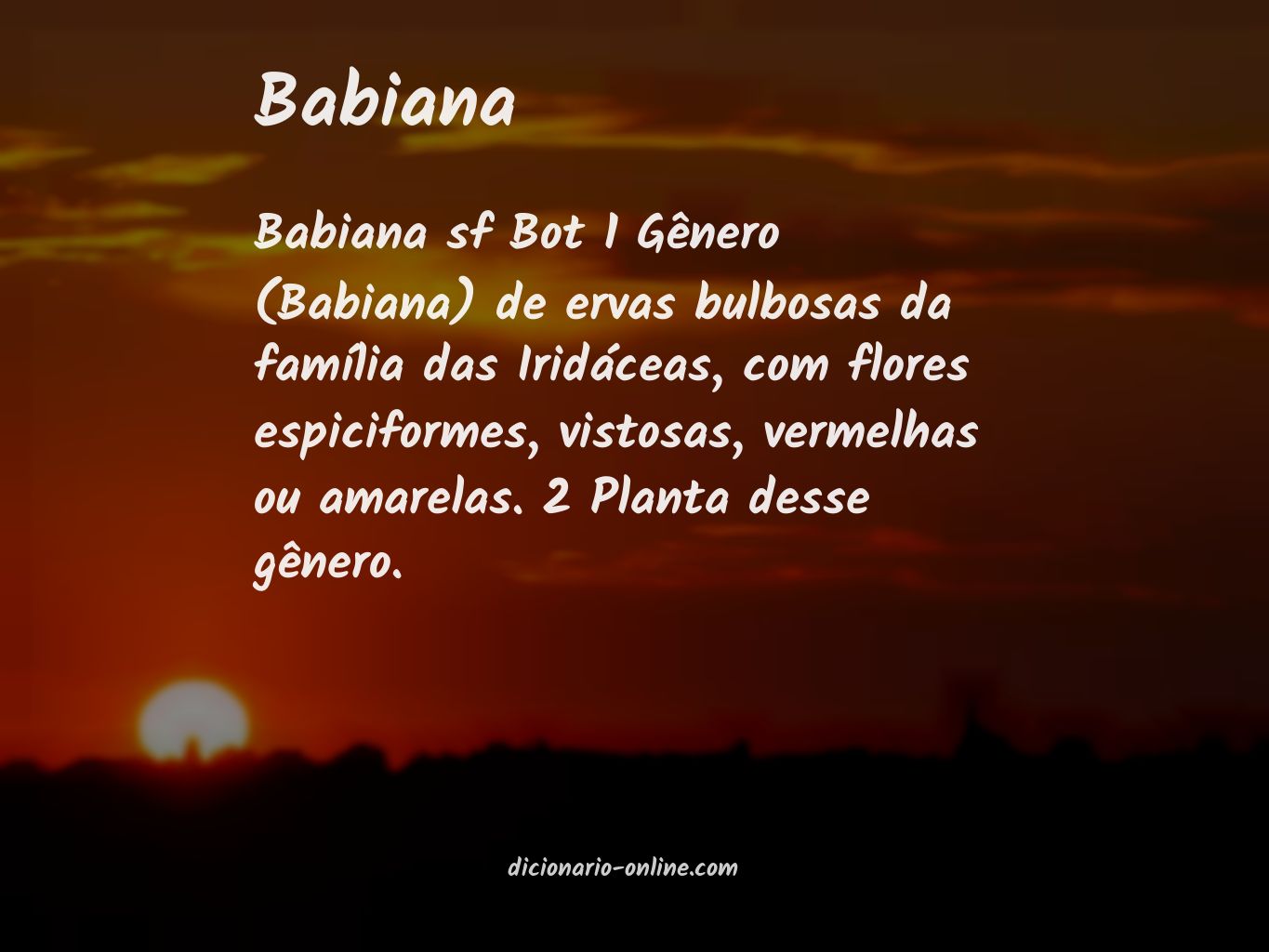 Significado de babiana