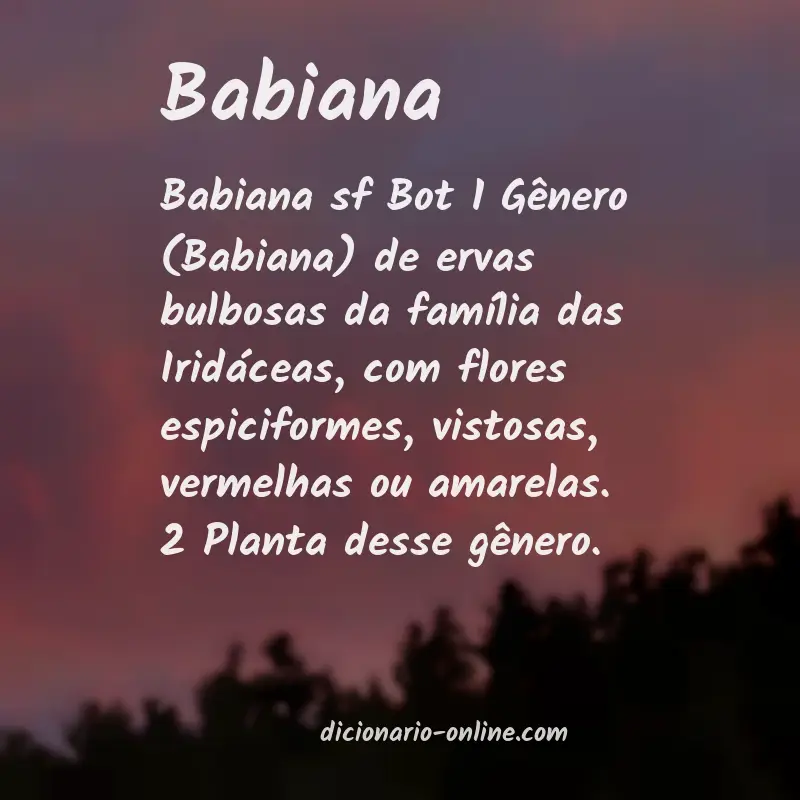 Significado de babiana