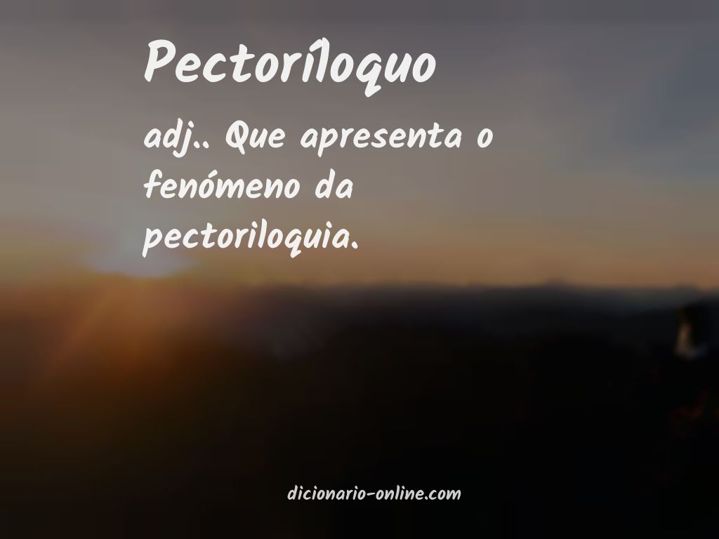 Significado de pectoríloquo