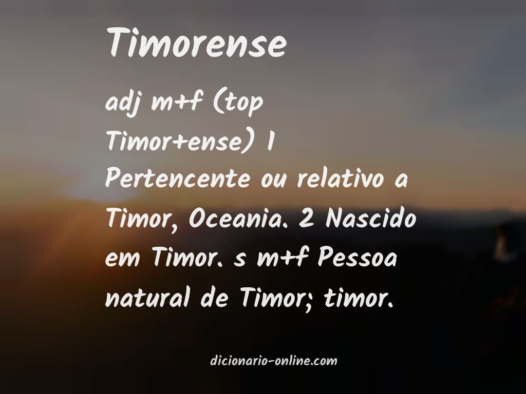 Significado de timorense