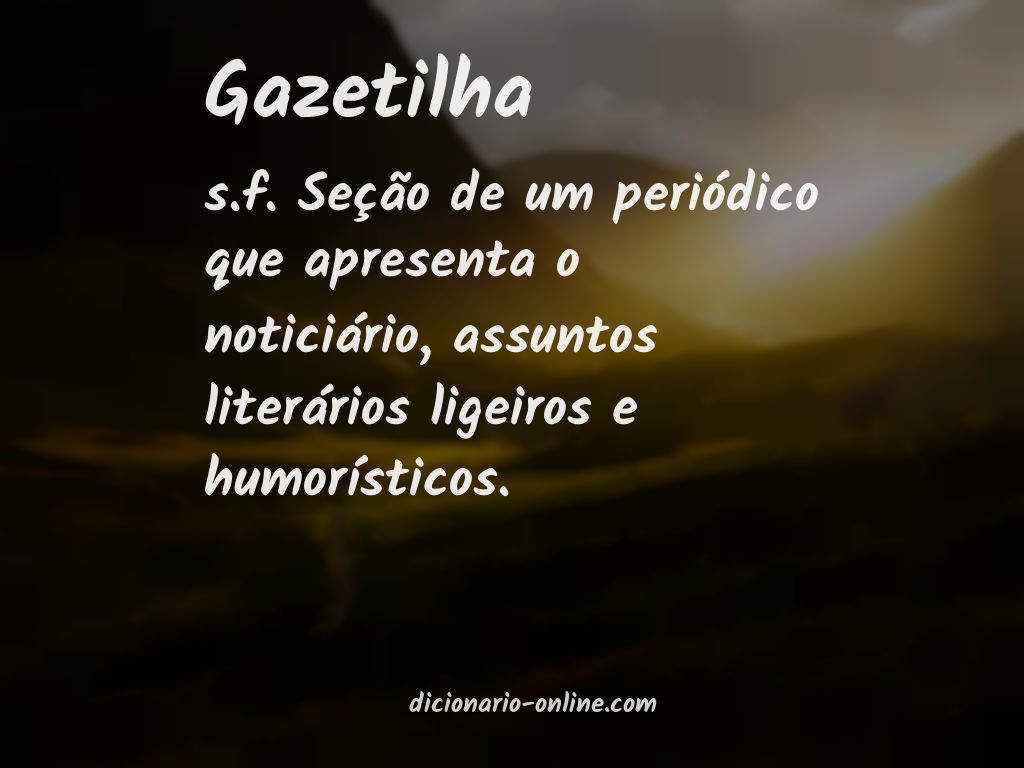 Significado de gazetilha