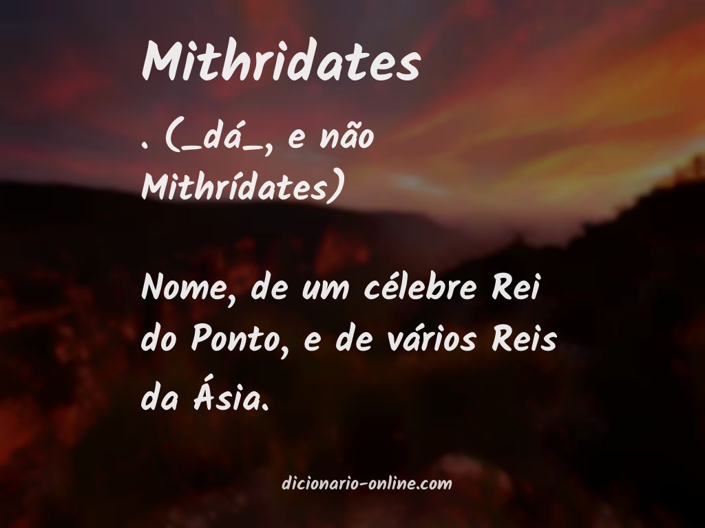 Significado de mithridates