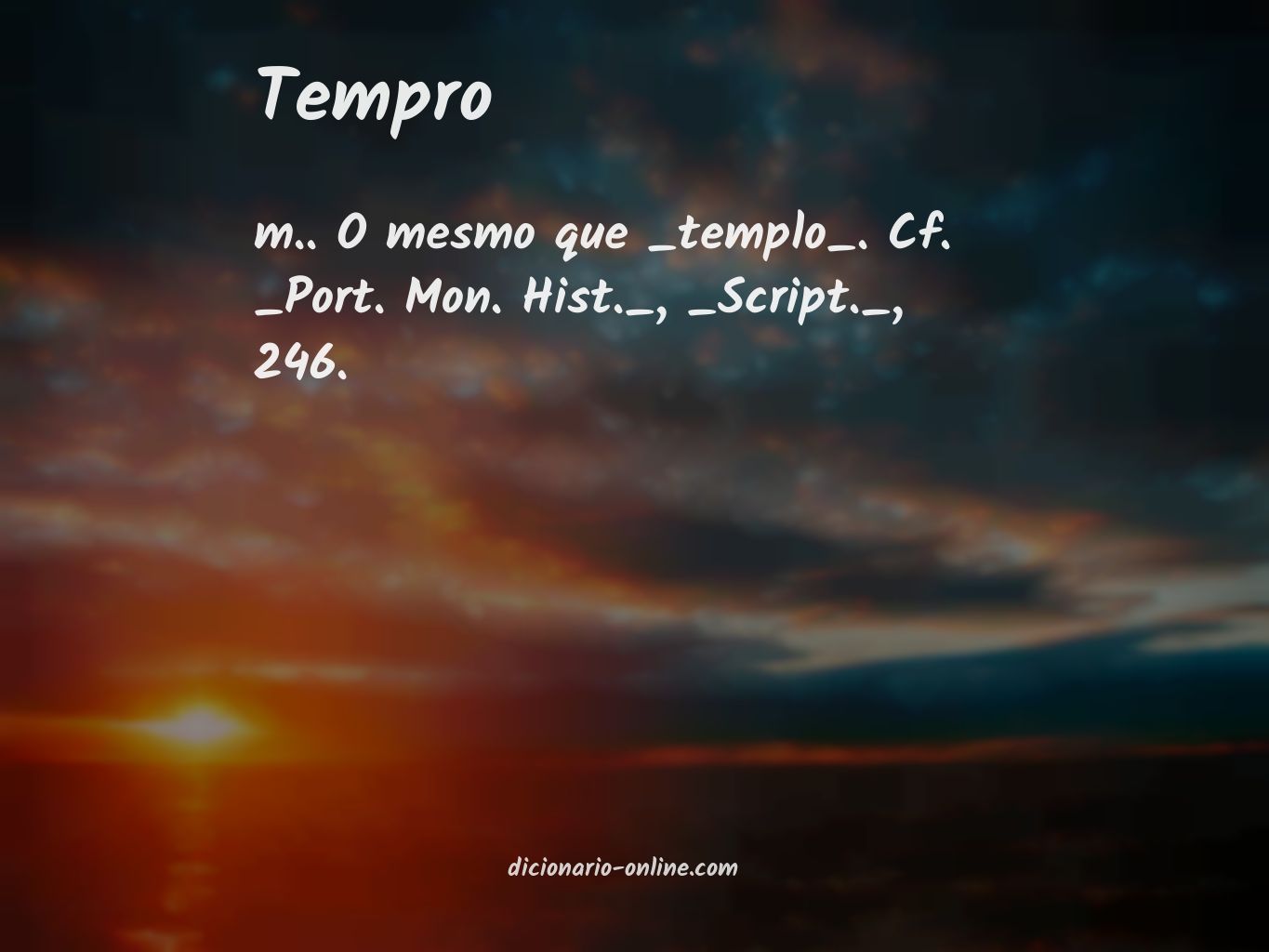 Significado de tempro