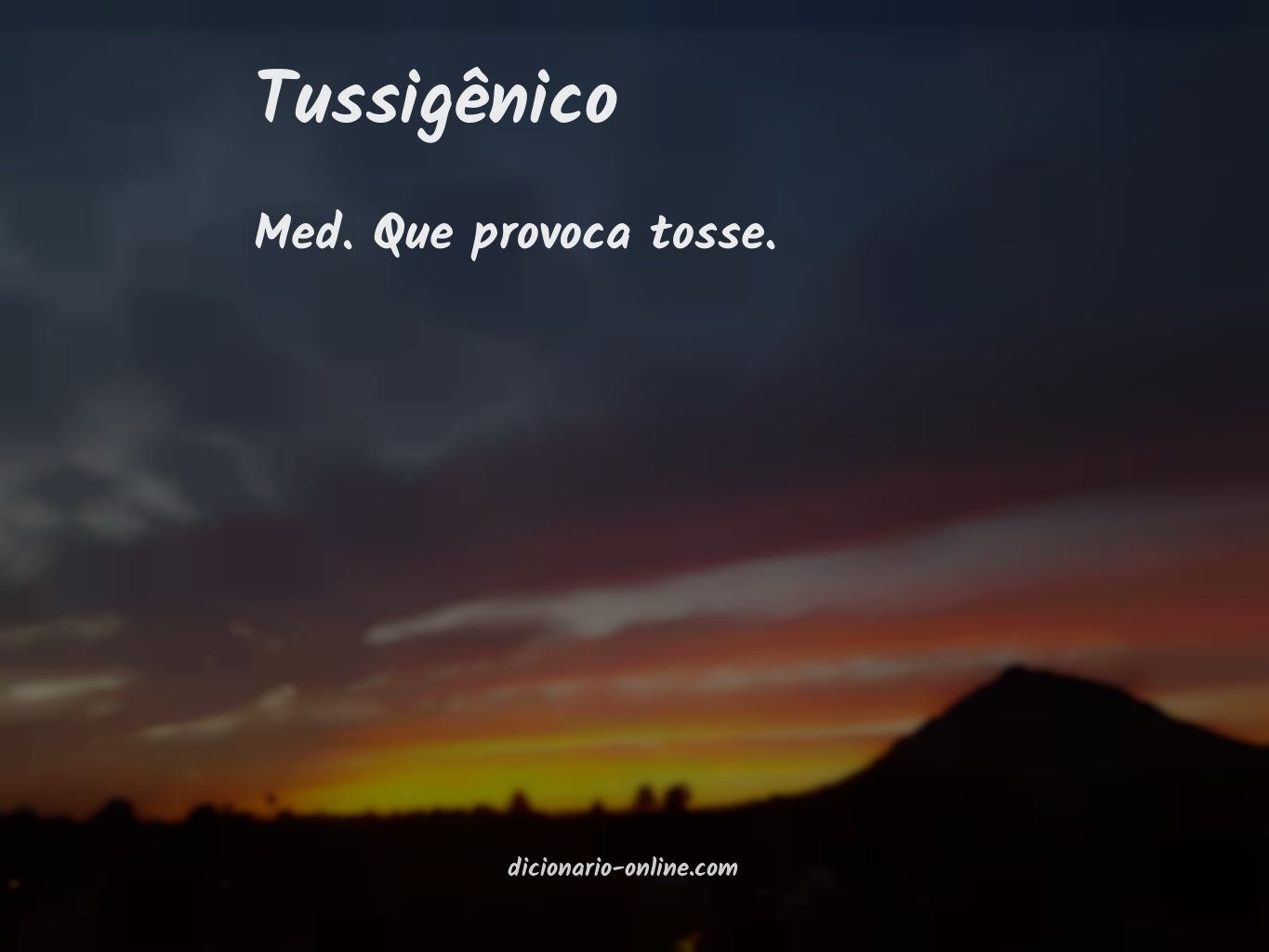 Significado de tussigênico