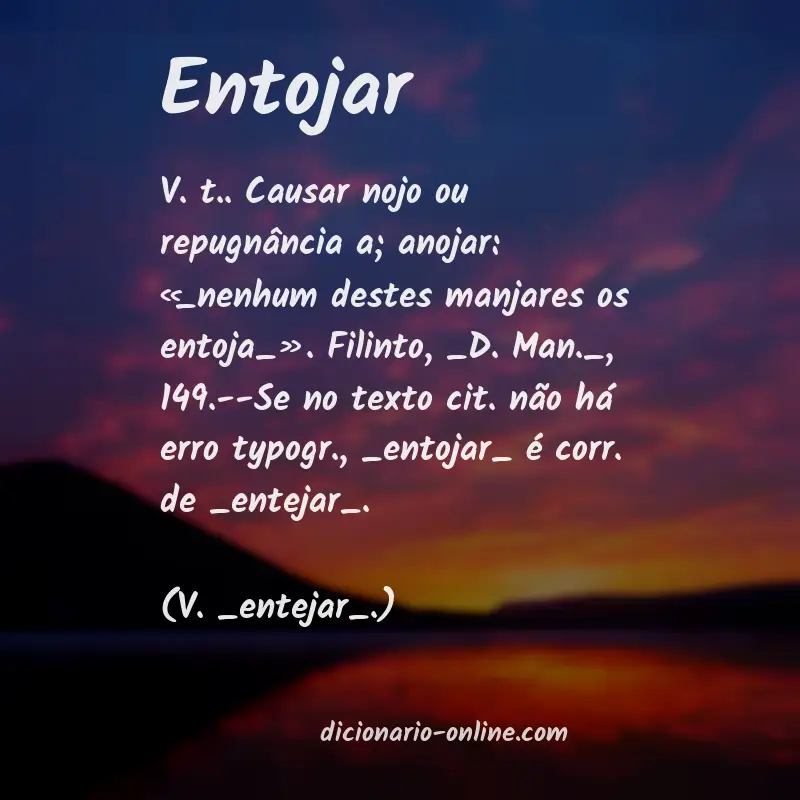 Significado de entojar