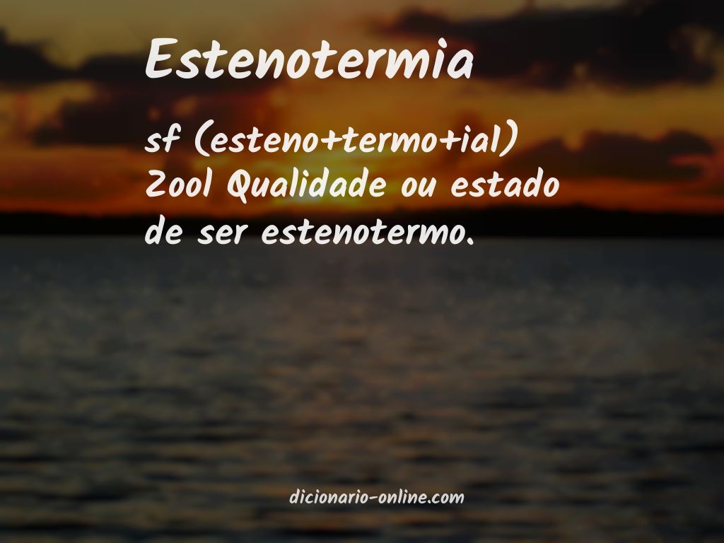 Significado de estenotermia