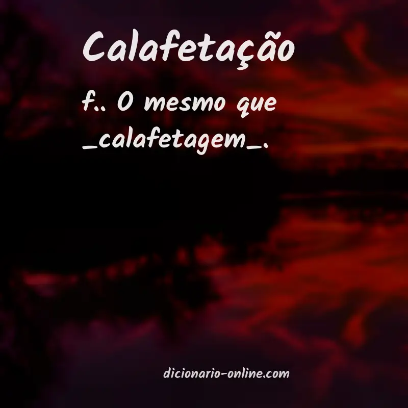Significado de calafetação