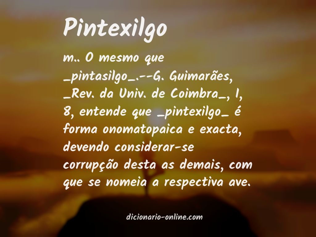 Significado de pintexilgo