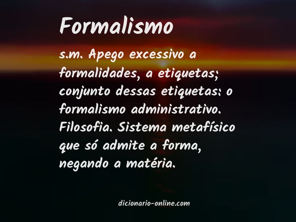 Significado de formalismo