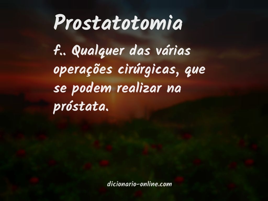 Significado de prostatotomia
