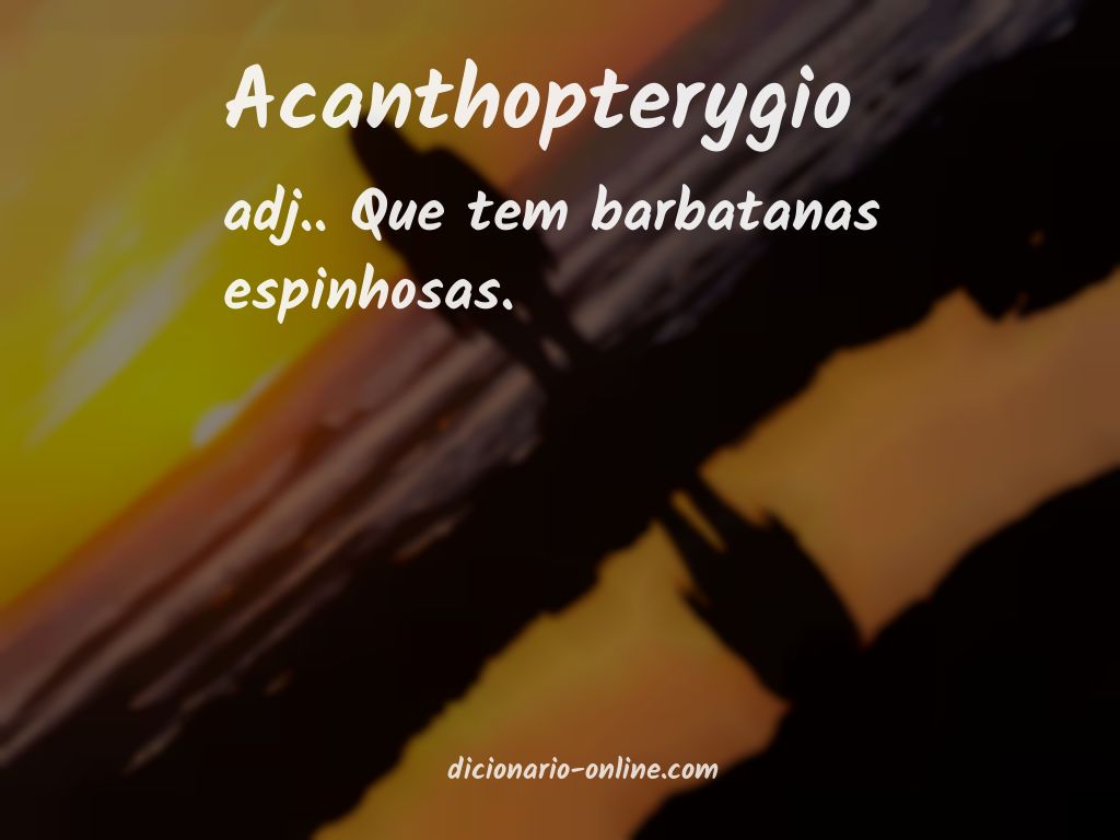 Significado de acanthopterygio