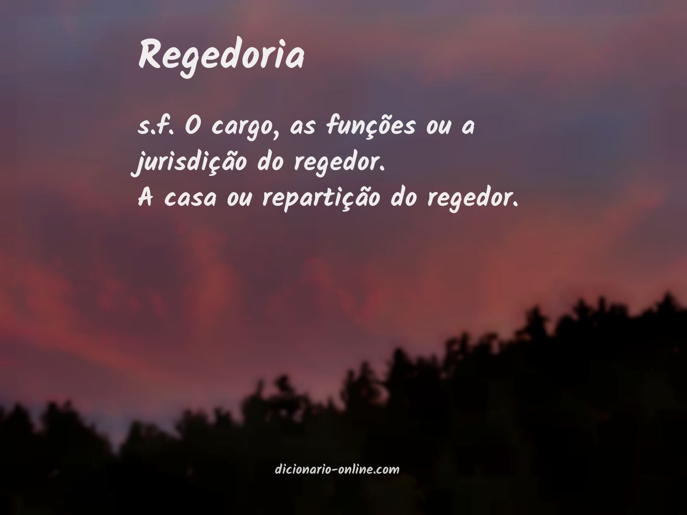 Significado de regedoria