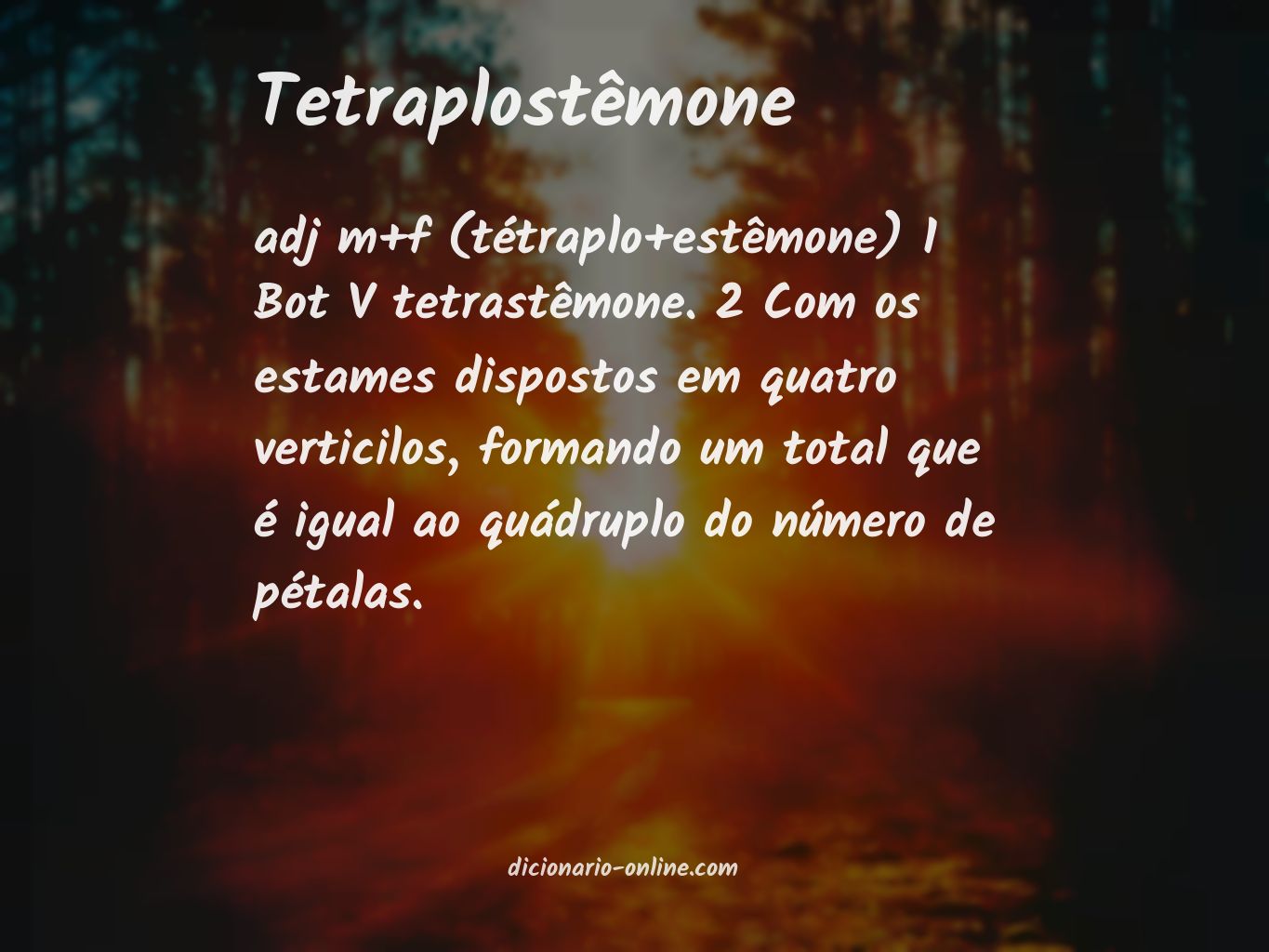 Significado de tetraplostêmone