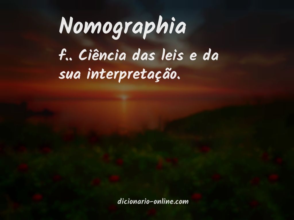 Significado de nomographia