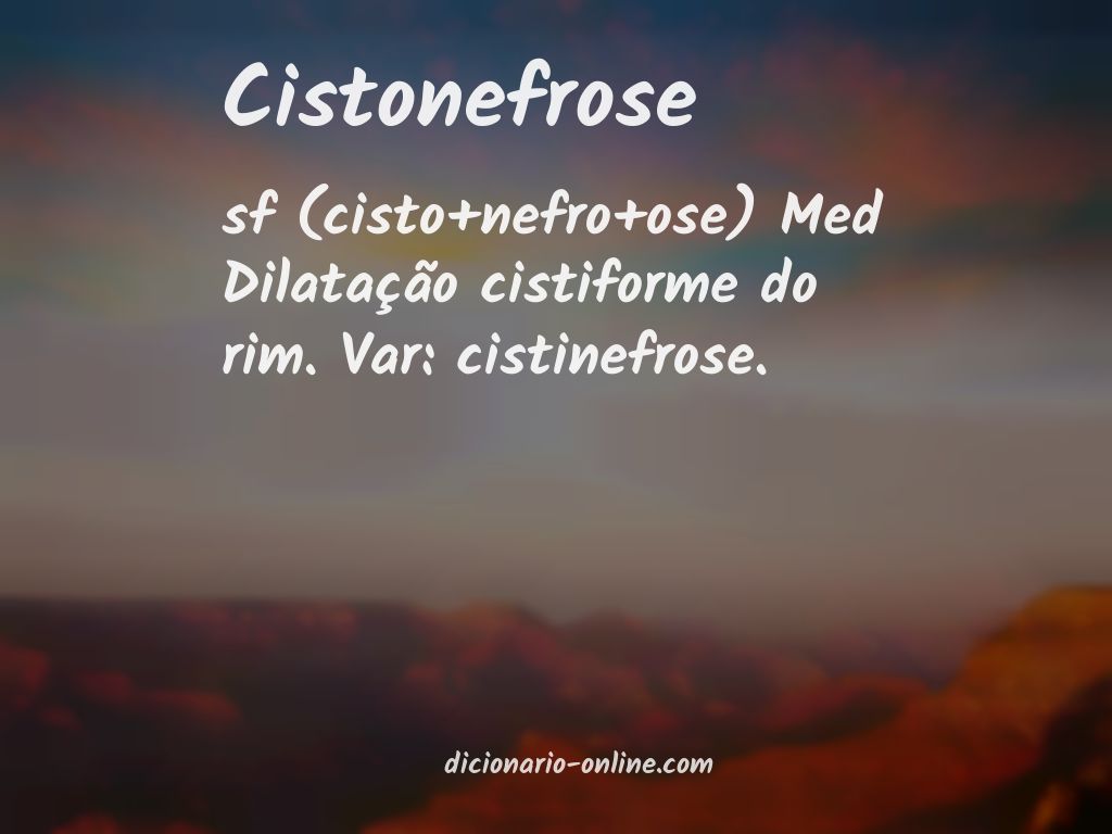 Significado de cistonefrose