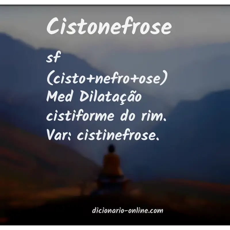 Significado de cistonefrose