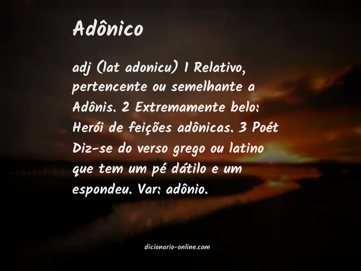 Significado de adônico