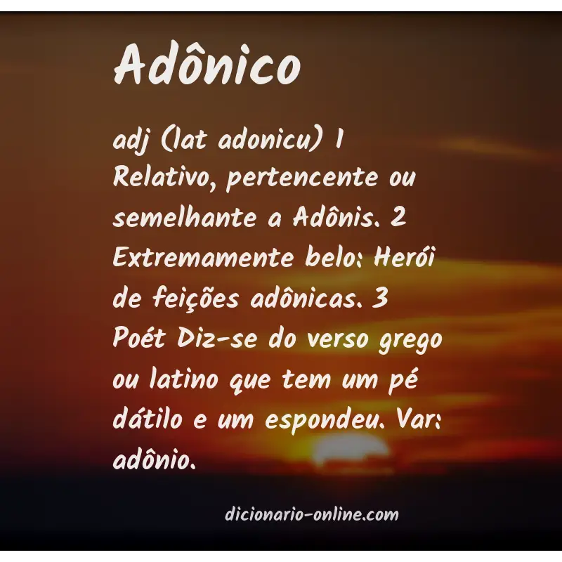Significado de adônico