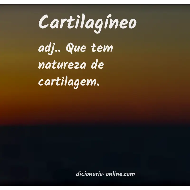 Significado de cartilagíneo