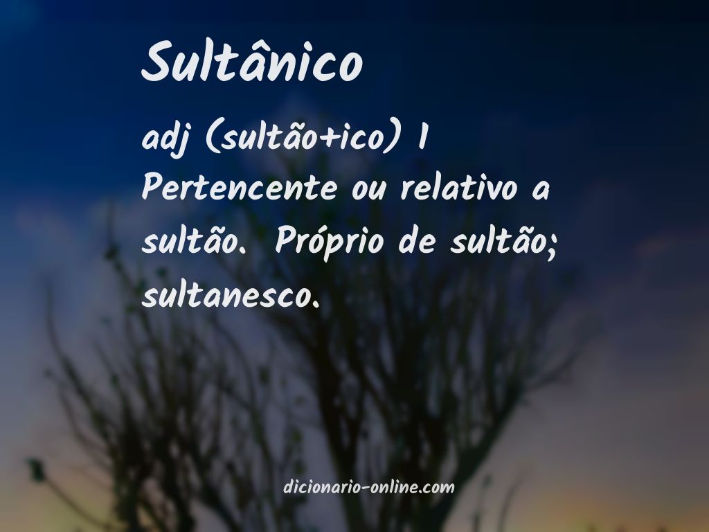 Significado de sultânico