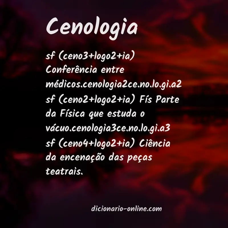 Significado de cenologia