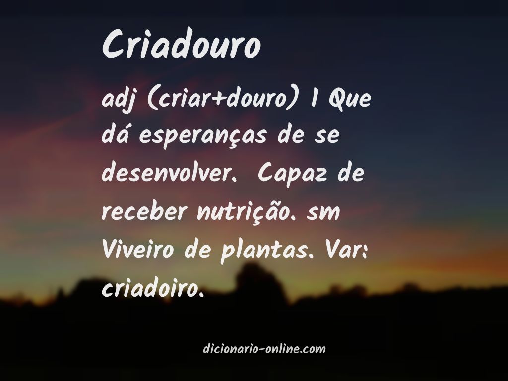 Significado de criadouro