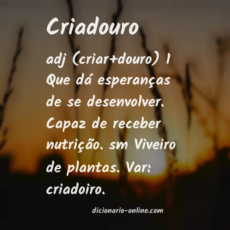 Significado de criadouro
