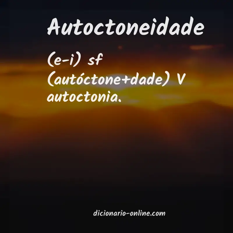 Significado de autoctoneidade