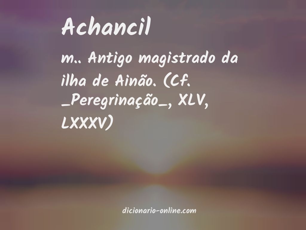 Significado de achancil