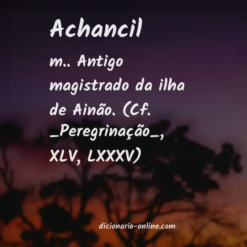 Significado de achancil