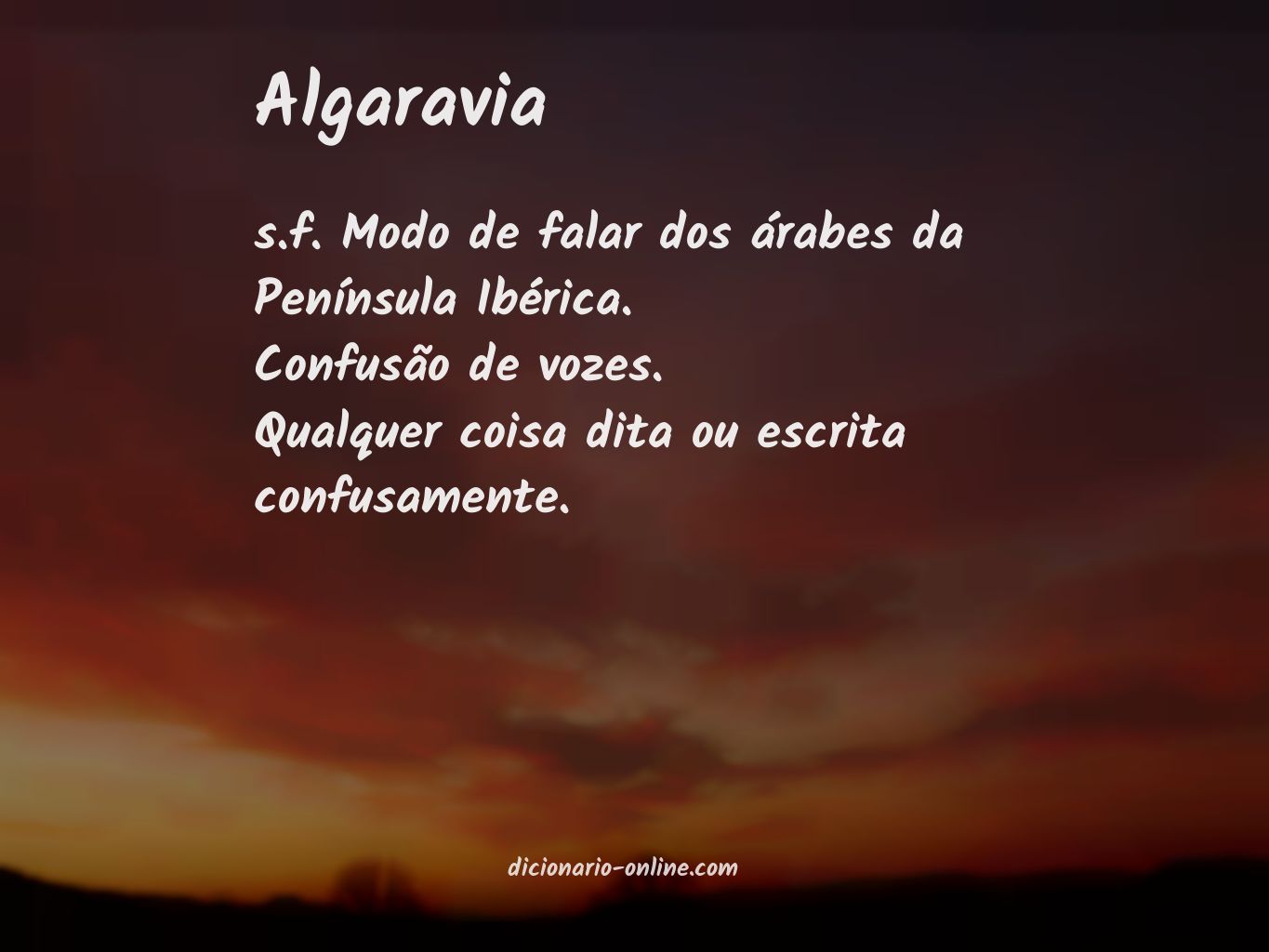 Significado de algaravia