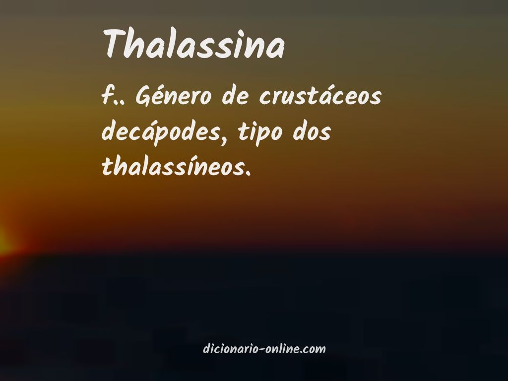 Significado de thalassina