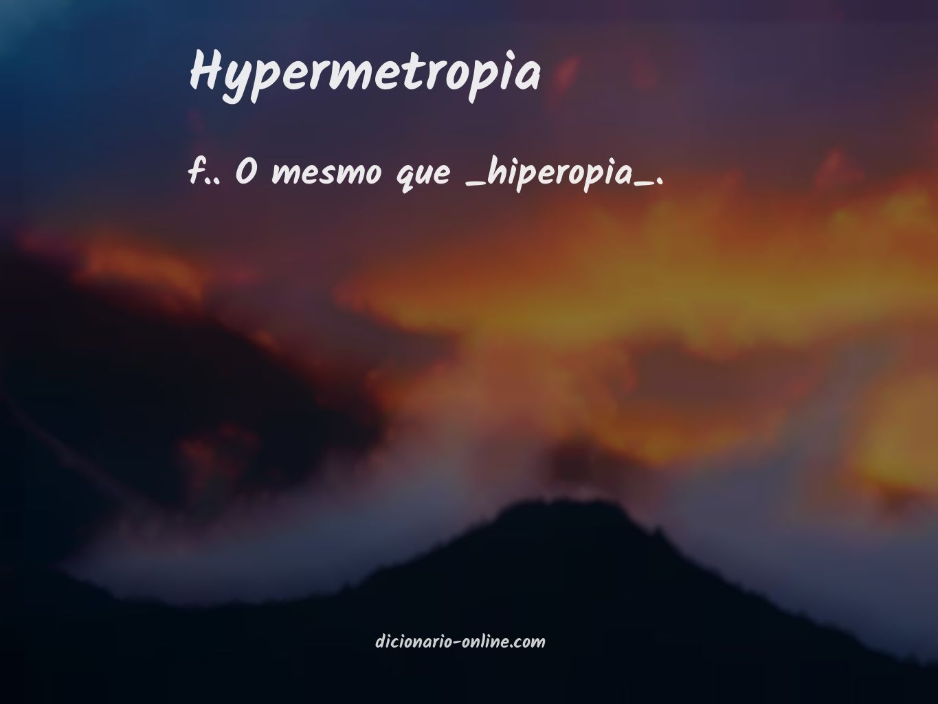 Significado de hypermetropia