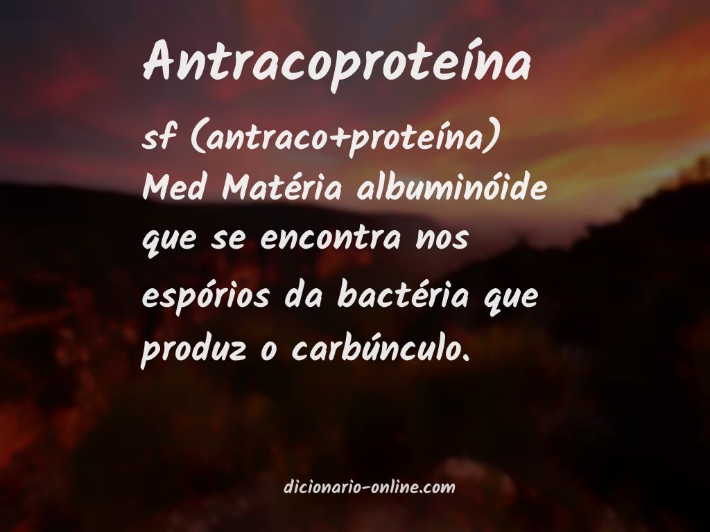 Significado de antracoproteína