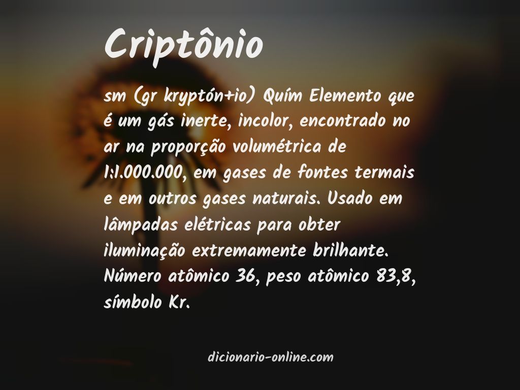 Significado de criptônio