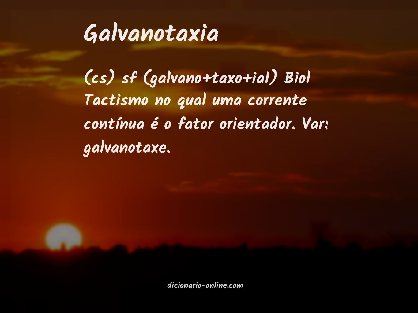 Significado de galvanotaxia