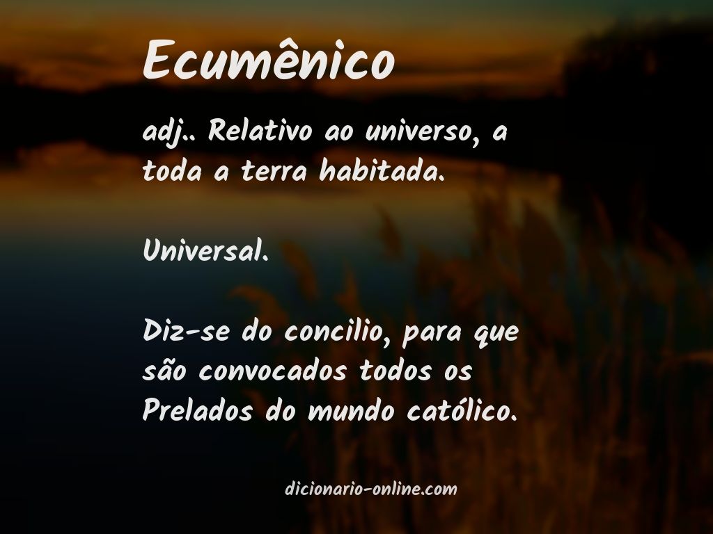 Significado de ecumênico