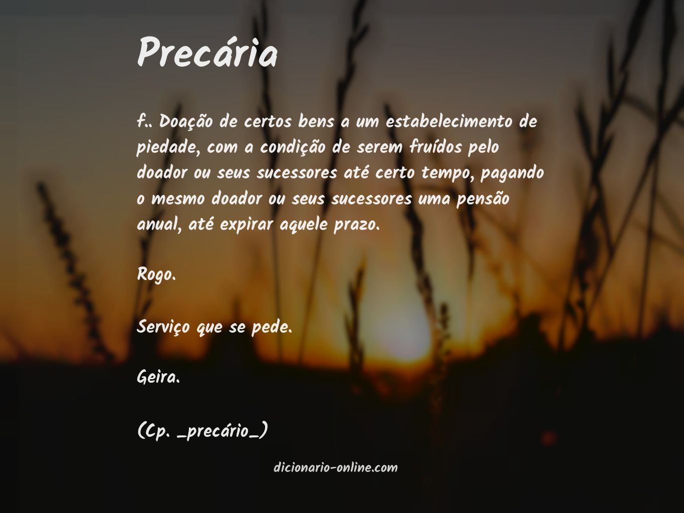 Significado de precária