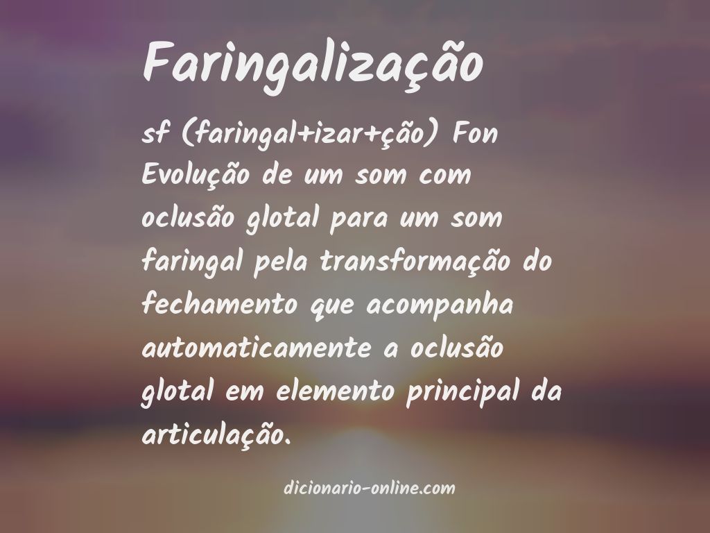 Significado de faringalização