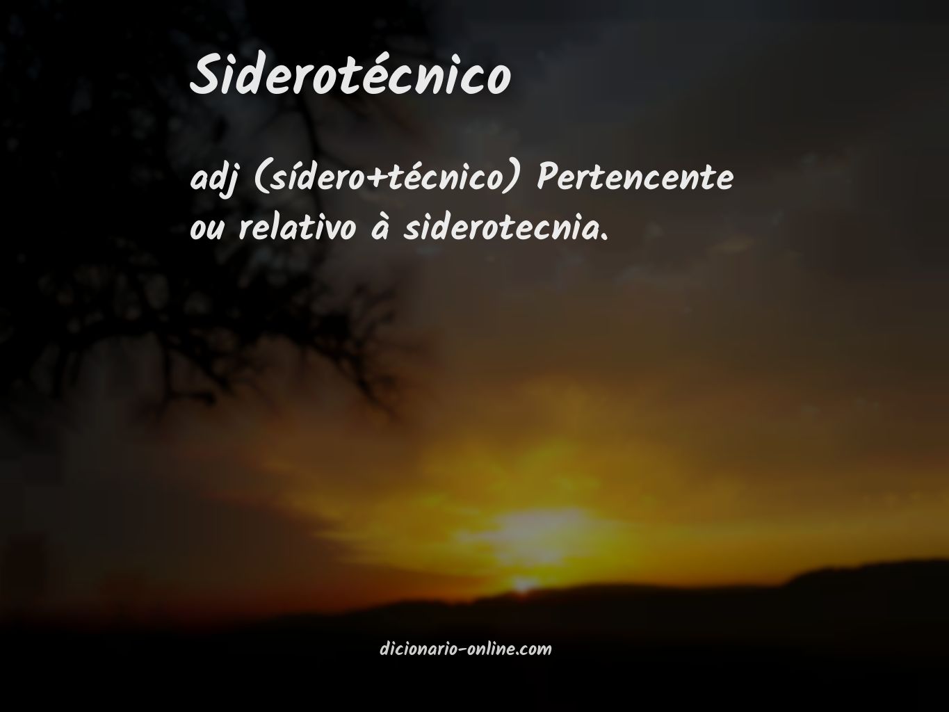 Significado de siderotécnico