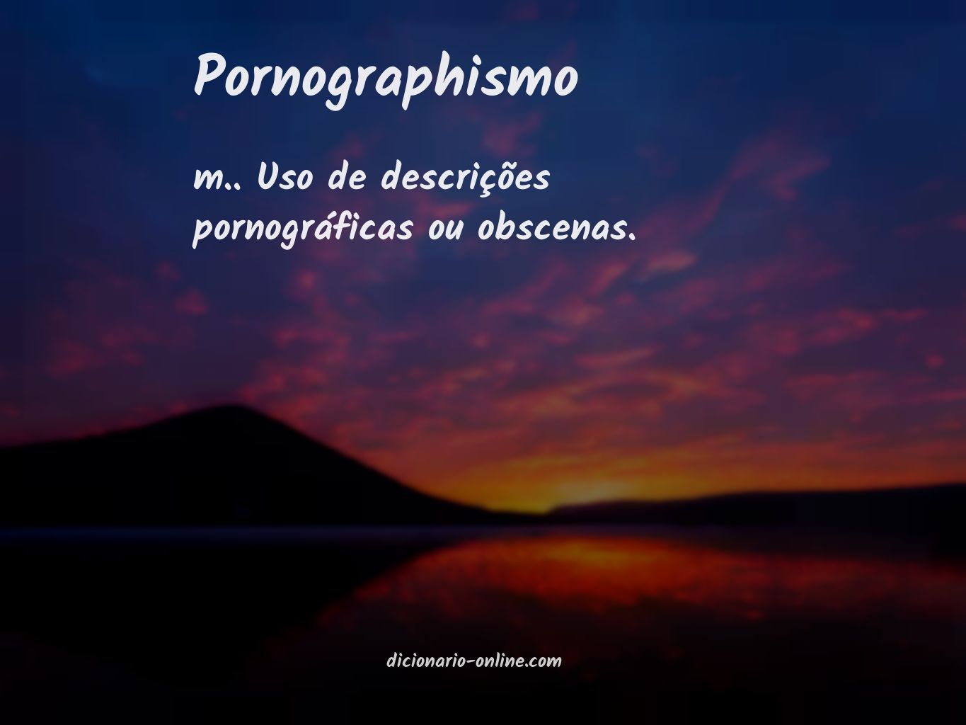 Significado de pornographismo