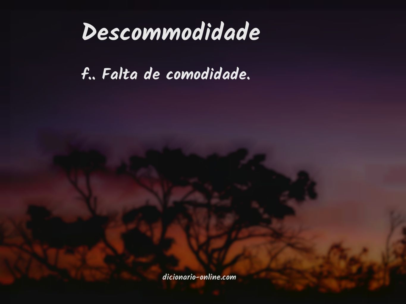 Significado de descommodidade