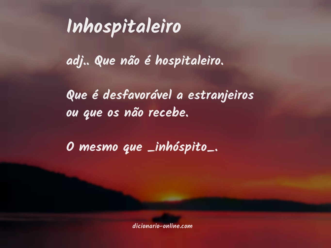 Significado de inhospitaleiro