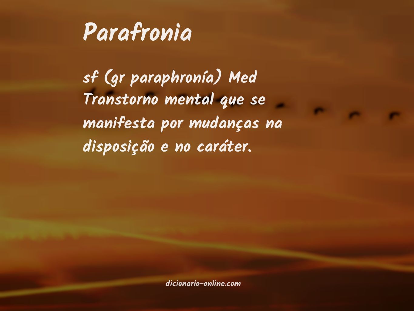 Significado de parafronia